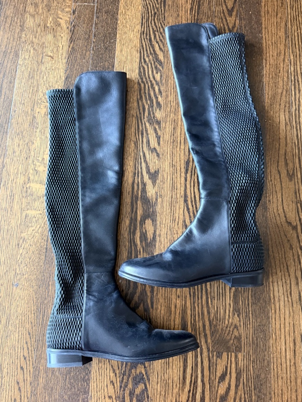 Stuart Weitzman 5050 Over the Knee Black Leather Boots $695 Riding Boots 6 - Picture 2 of 5